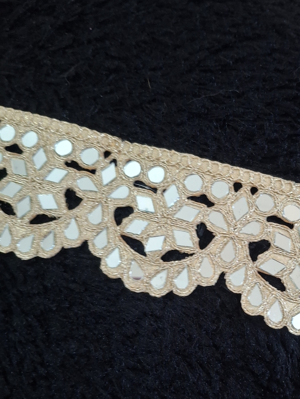 Handmade Boho Mirror Lace Fringe Choker Necklace Elegant Women Jewelry Festival - Picture 4 of 5
